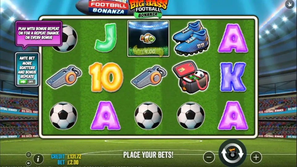 Big Bass Football Bonanza slot gameplay